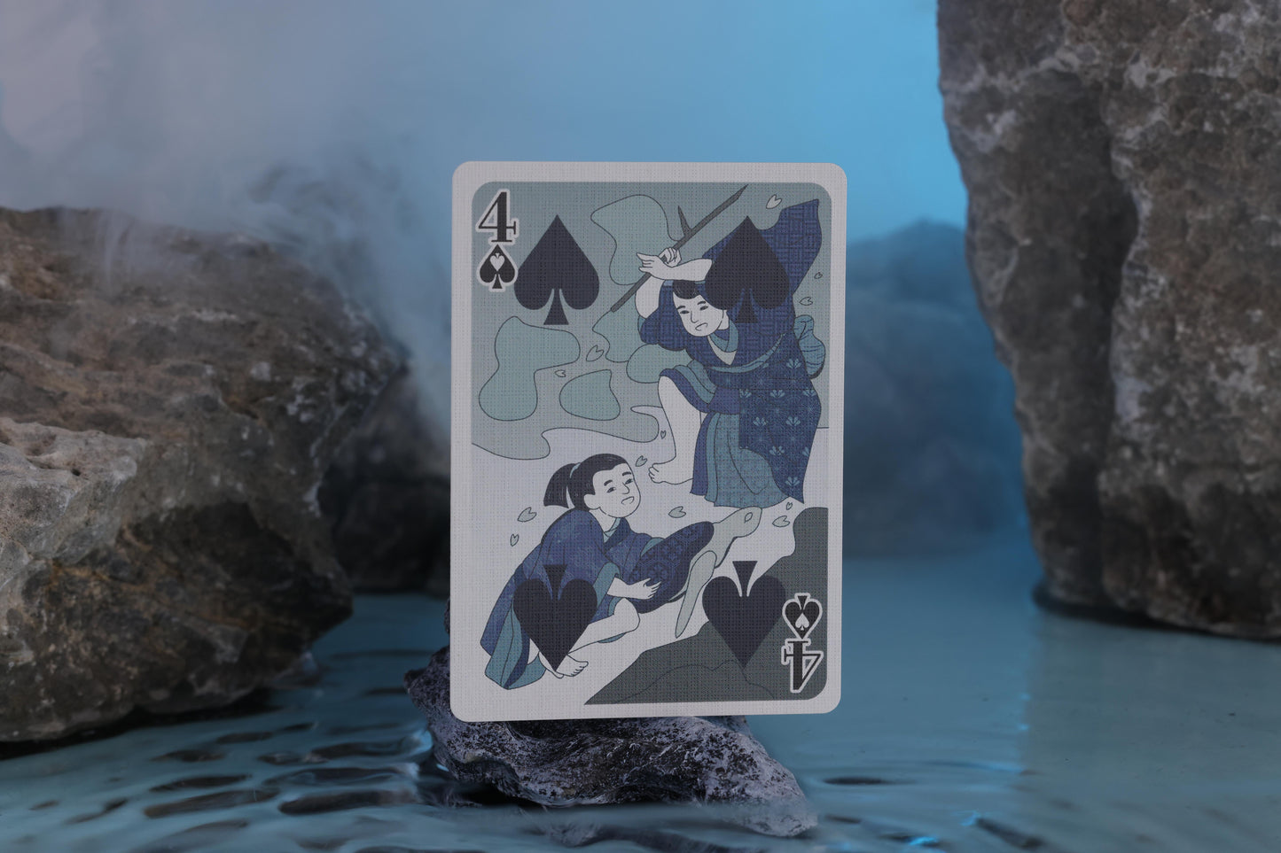 Origami Blue Number Card (Spades)