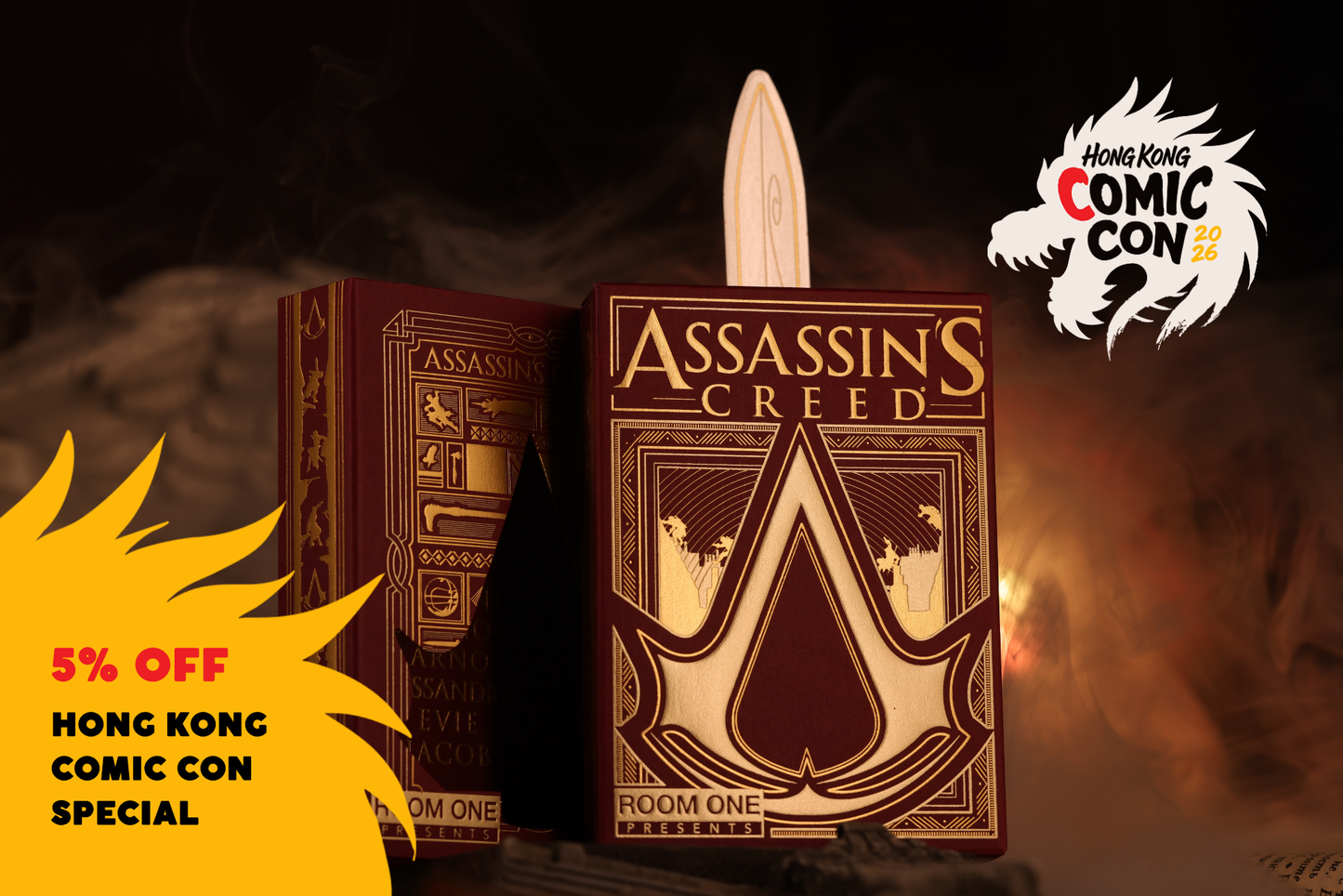 (COMIC CON SPECIAL 5% off) Assassin's Creed Legacy Ver. II Playing Cards - Garnet Hidden Blade Edition