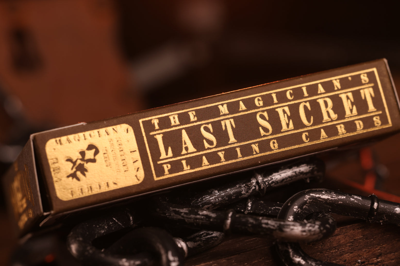 Diamonds Edition Hot-foil detailing of 'The Magician's Last Secret Playing Cards' with a vintage design.