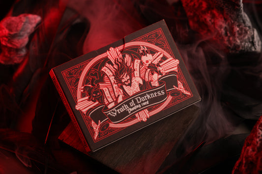 MYTHIC edition Wrath of Darkness Red and black card with intricate design and text on a dark background
