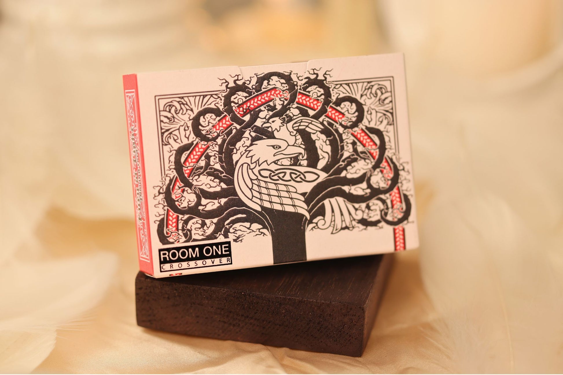 MYTHIC edition Fury of Light Tuck Rear Box with an illustration of a goddess on a bed of feathers.