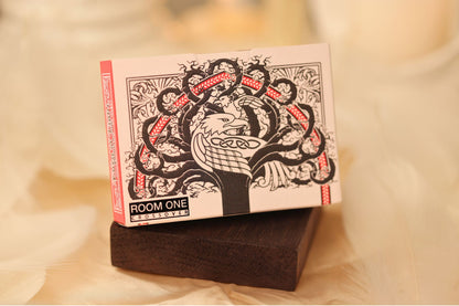 MYTHIC edition Fury of Light Tuck Rear Box with an illustration of a goddess on a bed of feathers.